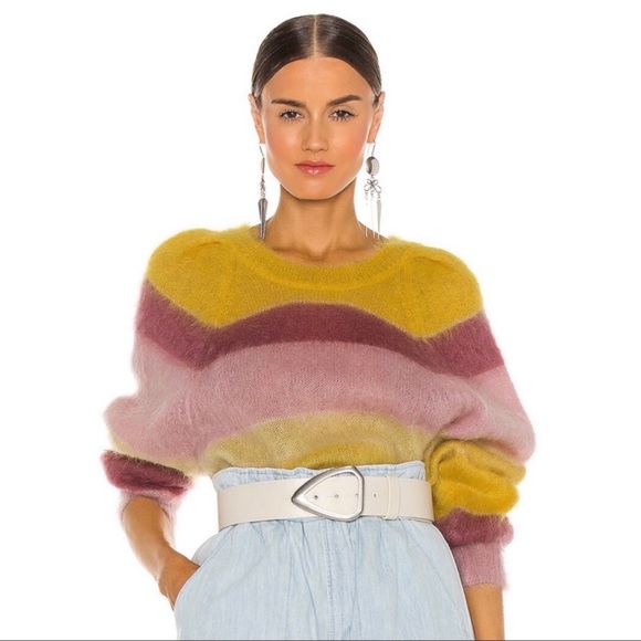 Isabel Marant Etoile Daniel Striped Mohair Blend Sweater Jumper Size 44 - Picture 3 of 11
